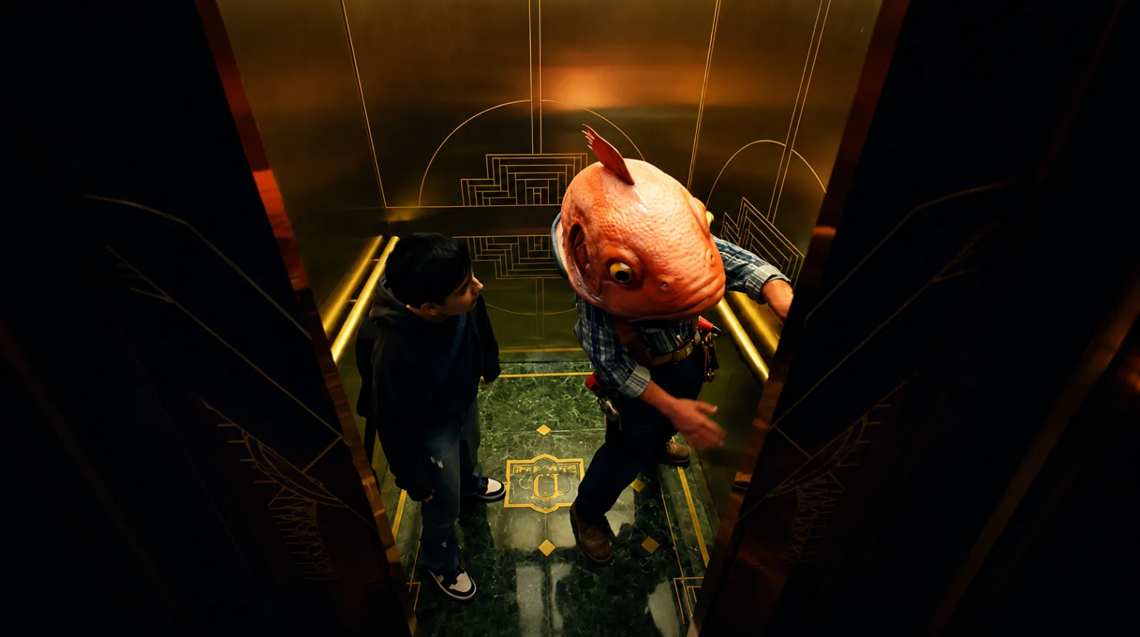 SUERTE — The art deco elevator, seen from above