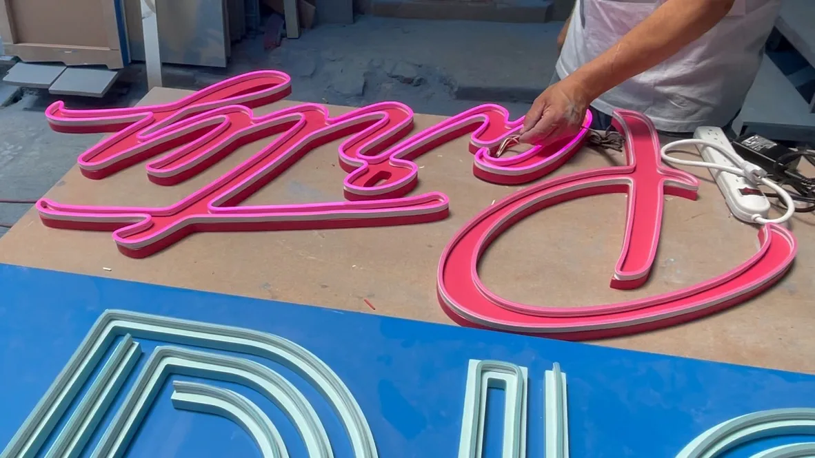 DIOR HOMME — The neon, handmade in the shop