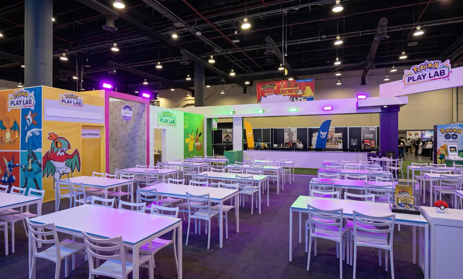 POKEMON PLAY LAB — The table room, ready before opening