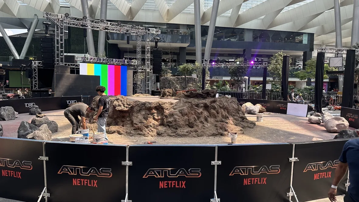ATLAS — The build: the rock and the terrain taking shape under the tent