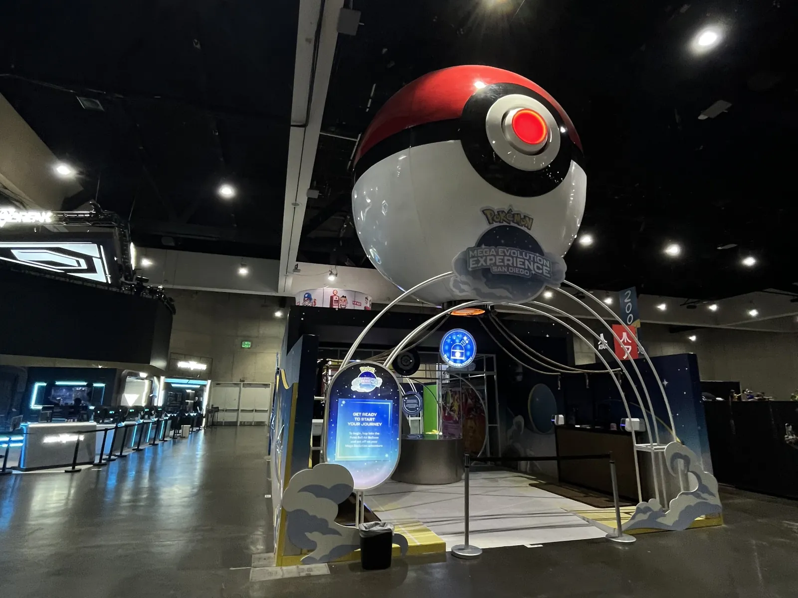 POKEMON — The giant Poké Ball over the entrance to the Mega Evolution Experience, in San Diego